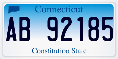 CT license plate AB92185