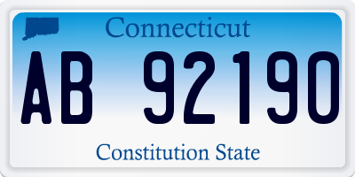 CT license plate AB92190