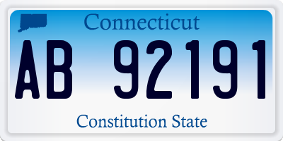 CT license plate AB92191