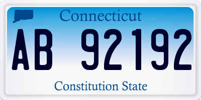 CT license plate AB92192