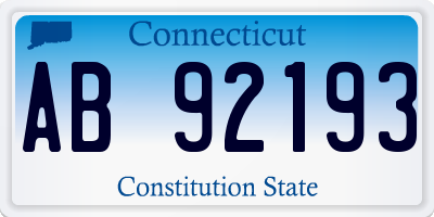 CT license plate AB92193