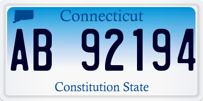 CT license plate AB92194