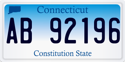 CT license plate AB92196