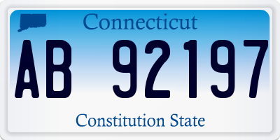 CT license plate AB92197