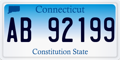 CT license plate AB92199