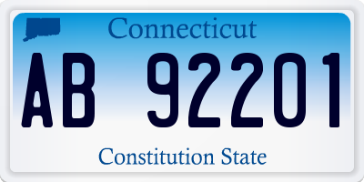 CT license plate AB92201