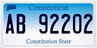 CT license plate AB92202