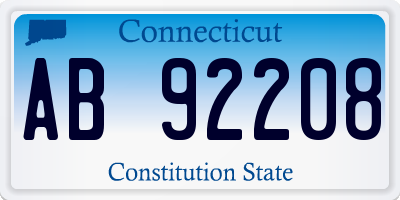 CT license plate AB92208