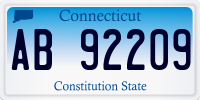 CT license plate AB92209