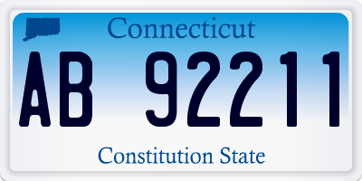 CT license plate AB92211