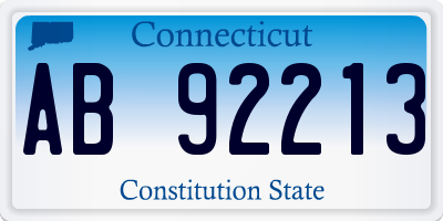 CT license plate AB92213