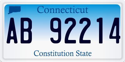 CT license plate AB92214