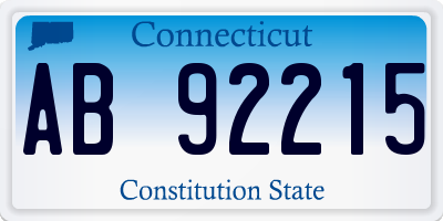 CT license plate AB92215