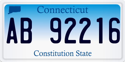 CT license plate AB92216