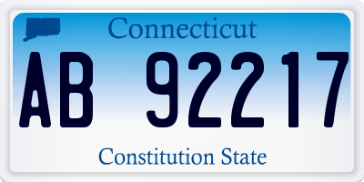 CT license plate AB92217