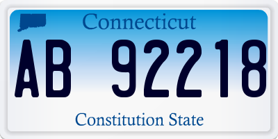 CT license plate AB92218