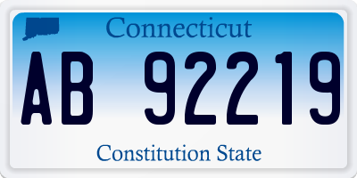 CT license plate AB92219