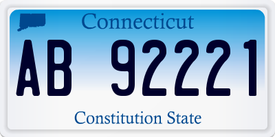 CT license plate AB92221