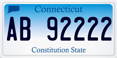 CT license plate AB92222