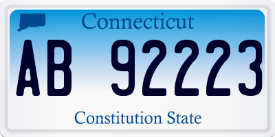 CT license plate AB92223