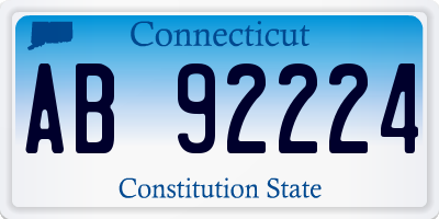 CT license plate AB92224