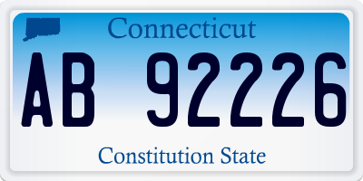 CT license plate AB92226