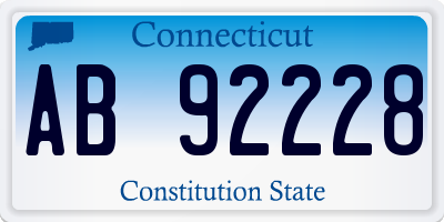 CT license plate AB92228