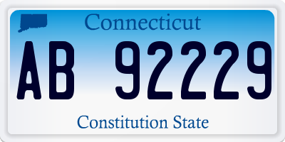 CT license plate AB92229