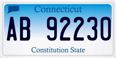 CT license plate AB92230