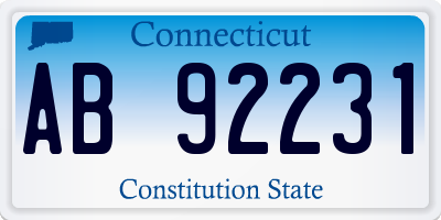 CT license plate AB92231