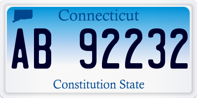 CT license plate AB92232