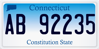 CT license plate AB92235