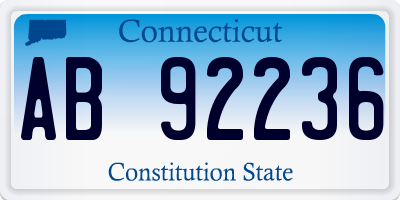 CT license plate AB92236