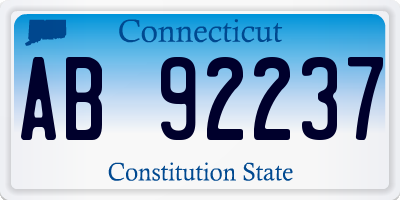 CT license plate AB92237