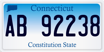 CT license plate AB92238