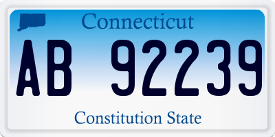 CT license plate AB92239