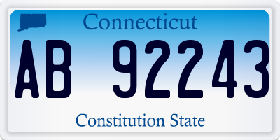 CT license plate AB92243