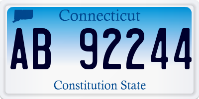 CT license plate AB92244