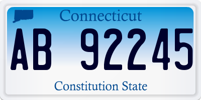 CT license plate AB92245