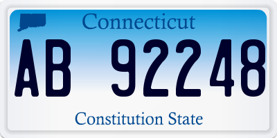 CT license plate AB92248