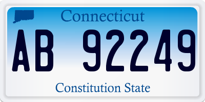 CT license plate AB92249