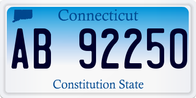 CT license plate AB92250