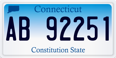 CT license plate AB92251