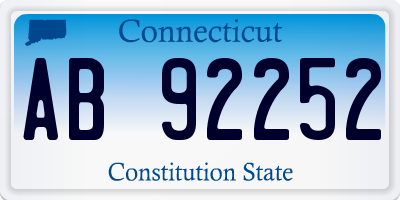 CT license plate AB92252