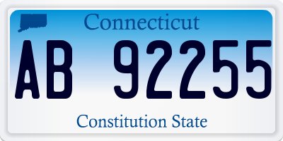 CT license plate AB92255