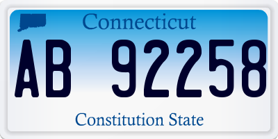 CT license plate AB92258