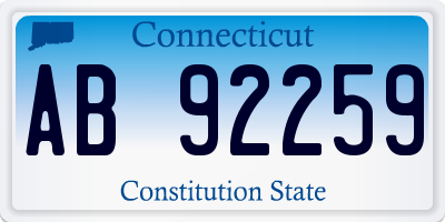 CT license plate AB92259