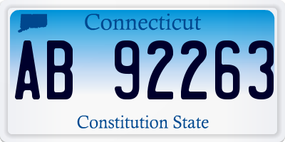 CT license plate AB92263