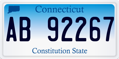 CT license plate AB92267