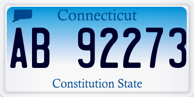 CT license plate AB92273